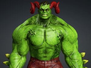 3D Hulk Revengers Character Model – Monster Style, FBX/iAvatar, Rigged