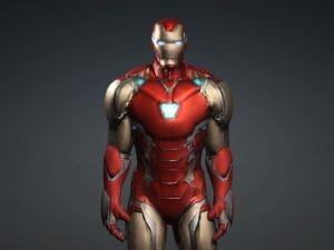 3D Iron Man Character Model – Red & Gold Armor, Arc Reactor, FBX/iAvatar, Rigged