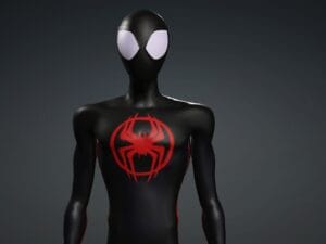Miles Morales Spider-Man 3D Model – Black Suit with Red Spider Logo (FBX, iAvatar)