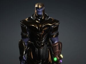 3D Thanos Character Model – Metallic Armor, Infinity Gauntlet, FBX/iAvatar, Rigged