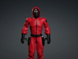 3D Model Squid Game – Triangle Mask Guard Character for iClone & Blender