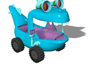 Cartoon Dinosaur Car 3D Model – Funny Monster Vehicle (FBX + iProp)