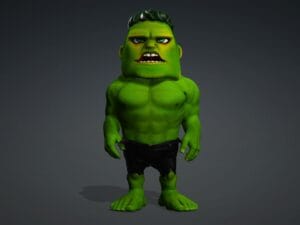 3D Hulk Baby Chibi Style Character Model – Cute Hulk Version, FBX/iAvatar, Rigged