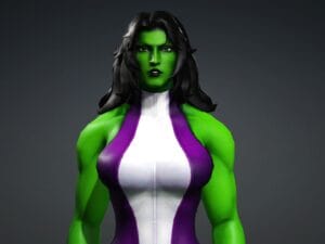 3D She-Hulk Character Model – Female Superhero, FBX/iAvatar, Rigged