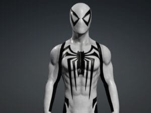 3D Spider-Man Character Model – Anti-Venom White Black Suit, FBX/iAvatar, Rigged
