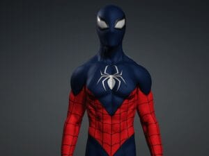 3D Spider-Man Character Model – Classic Blue Red Suit, White Spider Emblem, FBX/iAvatar, Rigged