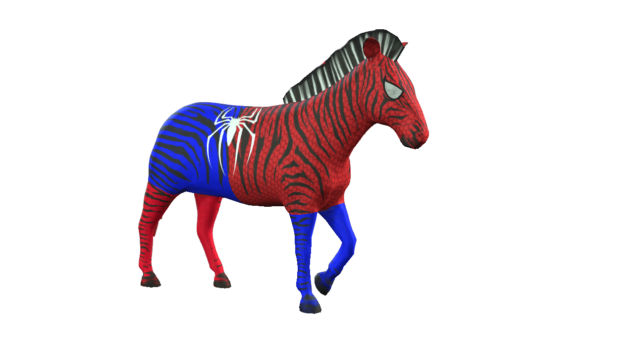 Zebra 3D iProp – Spider-Themed Animated Zebra with 20+ Motion Pack for iClone