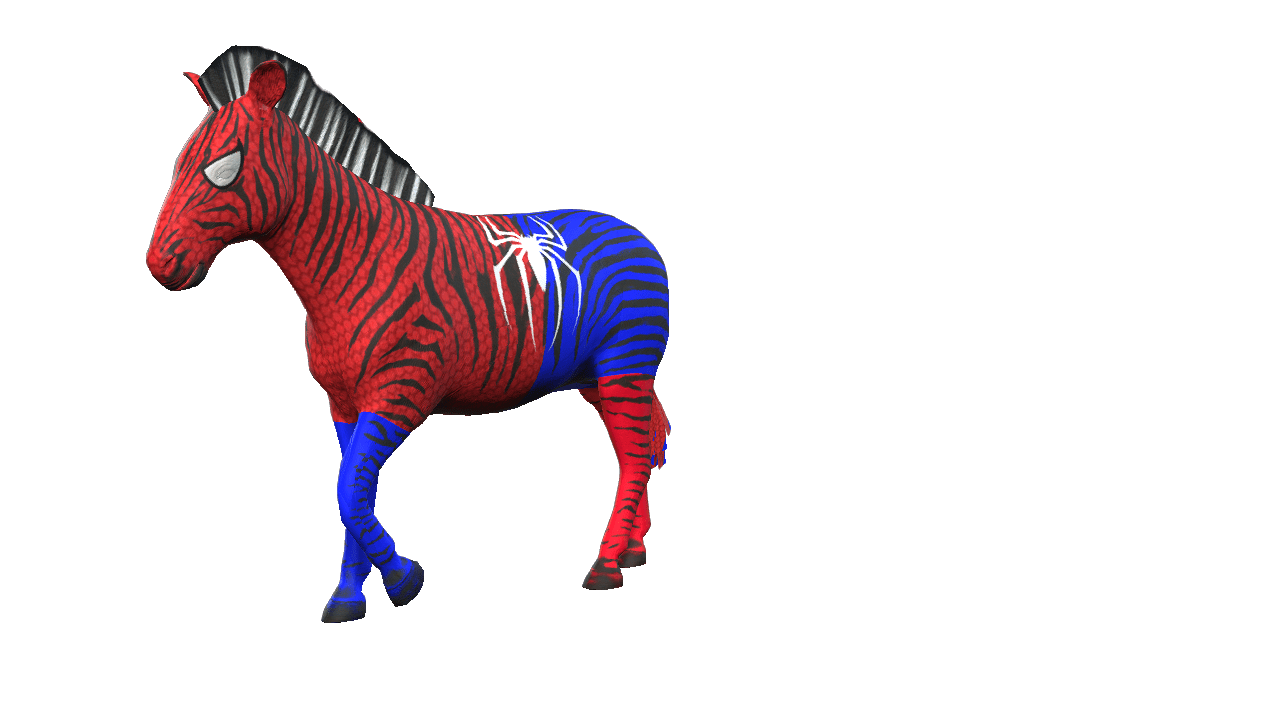 Zebra 3D iProp – Spider-Themed Animated Zebra with 20+ Motion Pack for iClone - Image 3